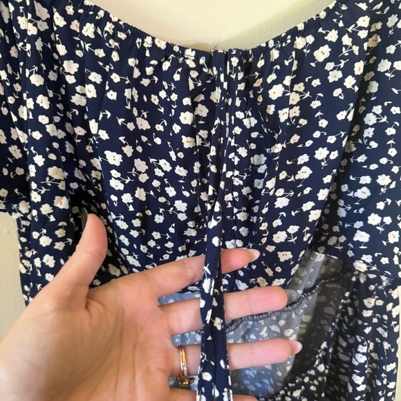 Boho Navy Summer Dress - Size Large - Picture 4 of 5